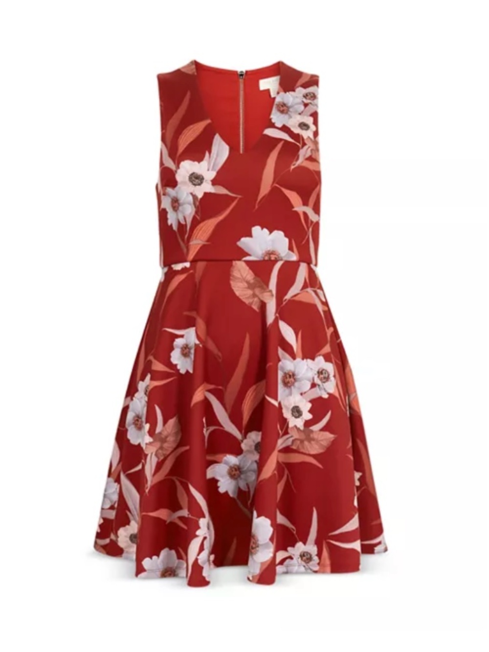 Ted Baker Enyaa Cabana Print Skater Dress in Dark Brown